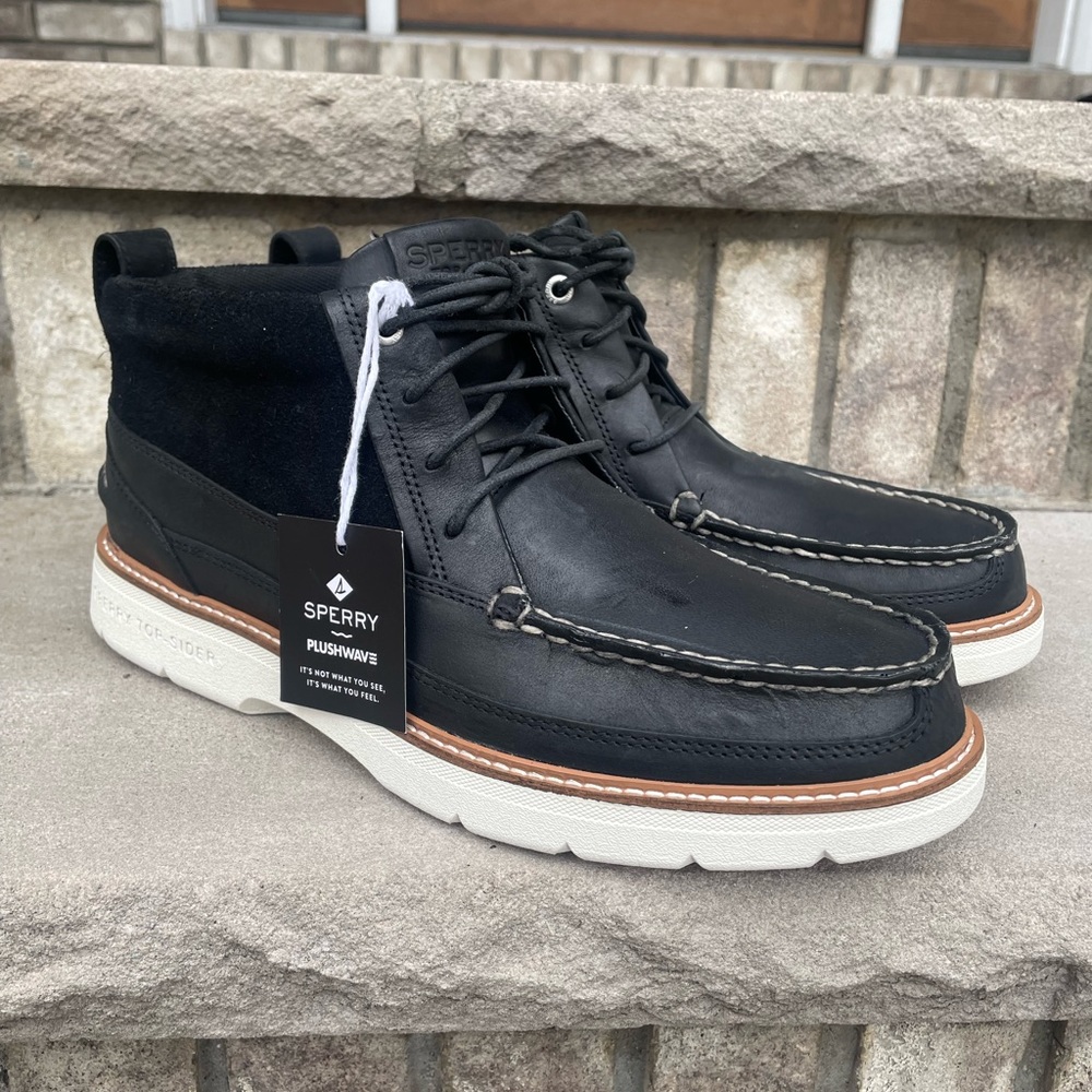 SPERRY A/O Plushwave Lug Chukka 11.5 Men's Boat Shoe Leather Lace Up Preppy New - Picture 3 of 9